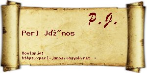 Perl János névjegykártya