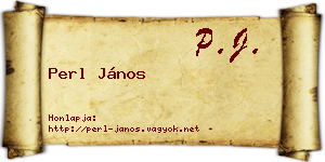 Perl János névjegykártya